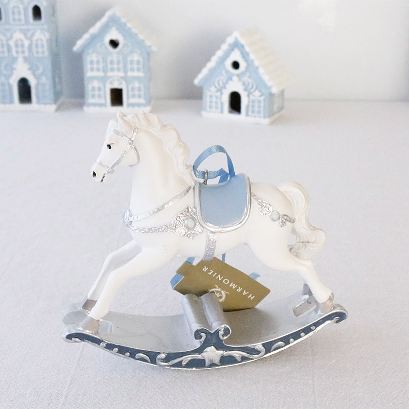 ウインターブルーロッキングホースオーナメント