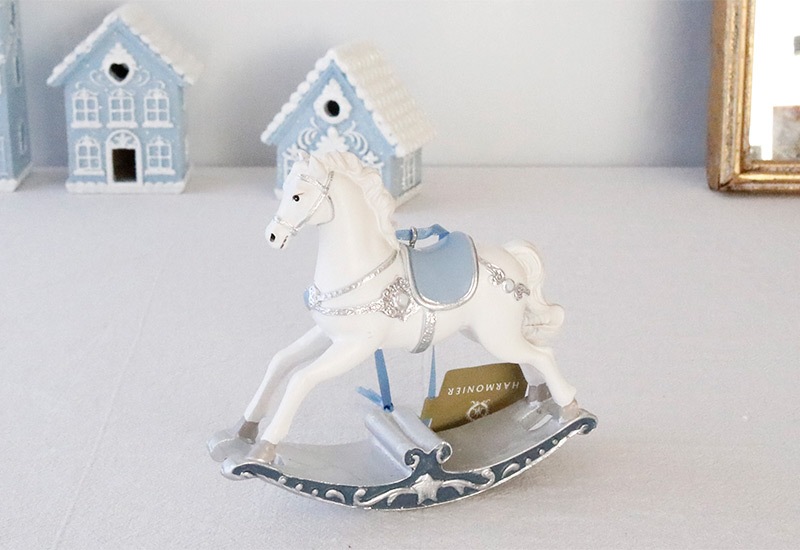 ウインターブルーロッキングホースオーナメント