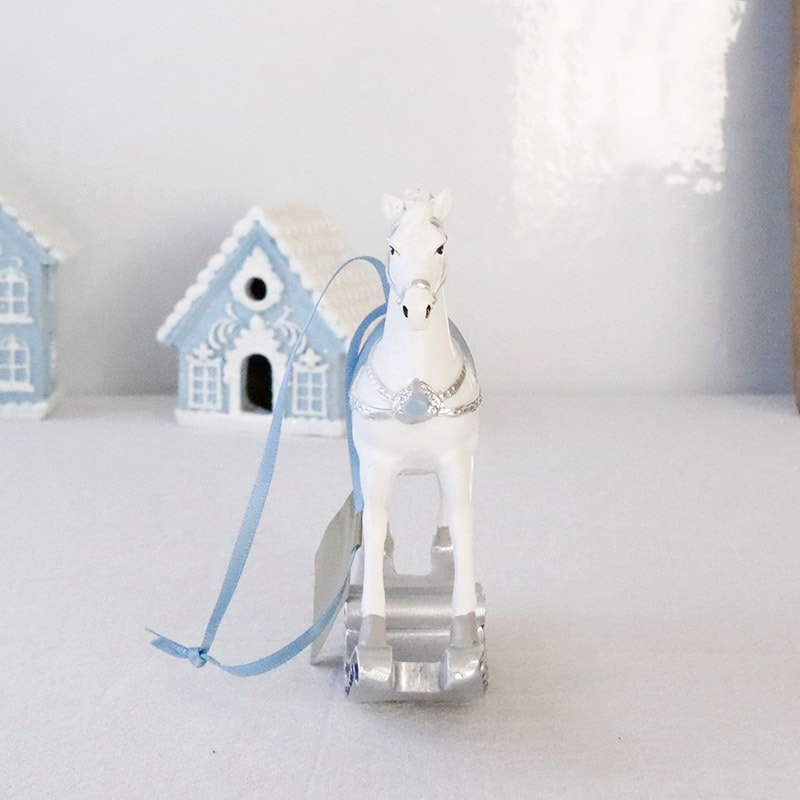 ウインターブルーロッキングホースオーナメント
