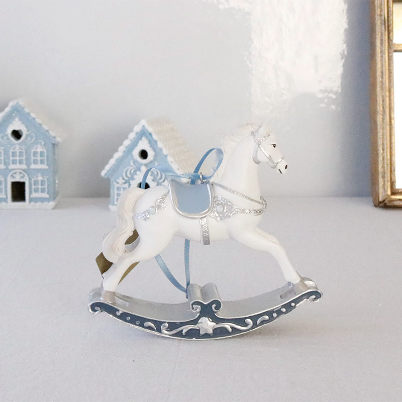 ウインターブルーロッキングホースオーナメント