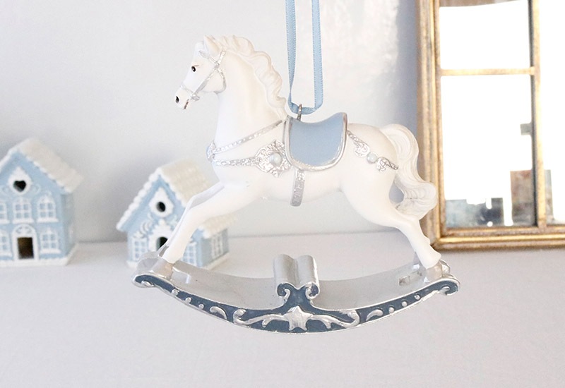 ウインターブルーロッキングホースオーナメント