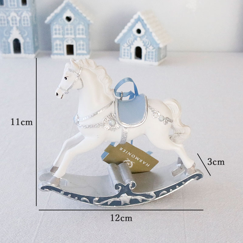 ウインターブルーロッキングホースオーナメント