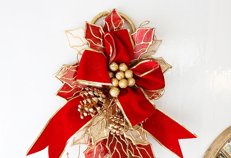 ホーリーリーフカピススワッグティアドロップ レッド