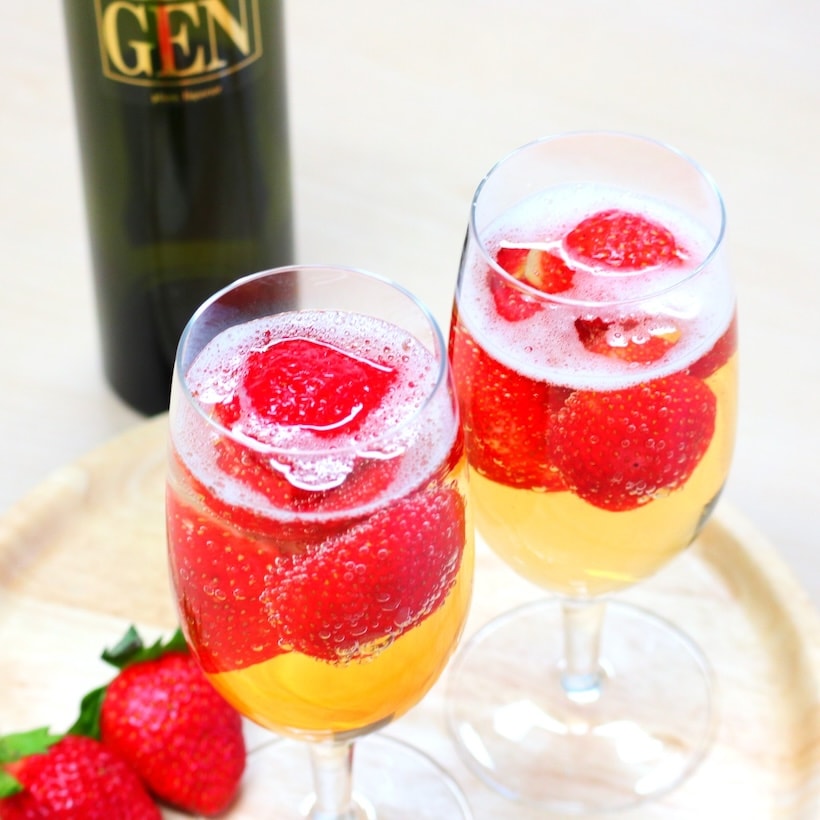 いちご香る梅酒ソーダ