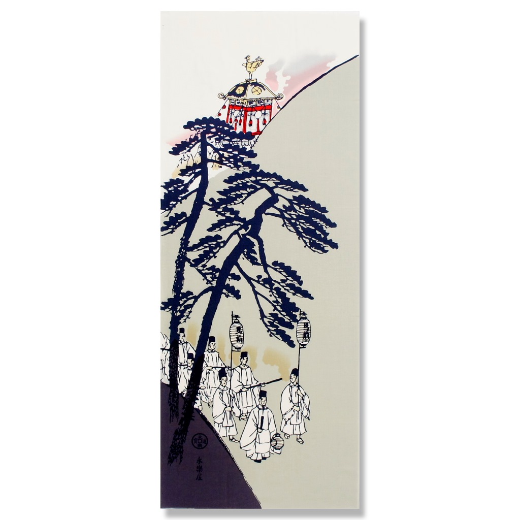 手ぬぐい 京の年中行事九月 石清水放生会 手ぬぐい 永楽屋細辻伊兵衛商店 永楽屋