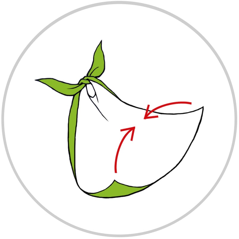 巾着バッグの包み方2