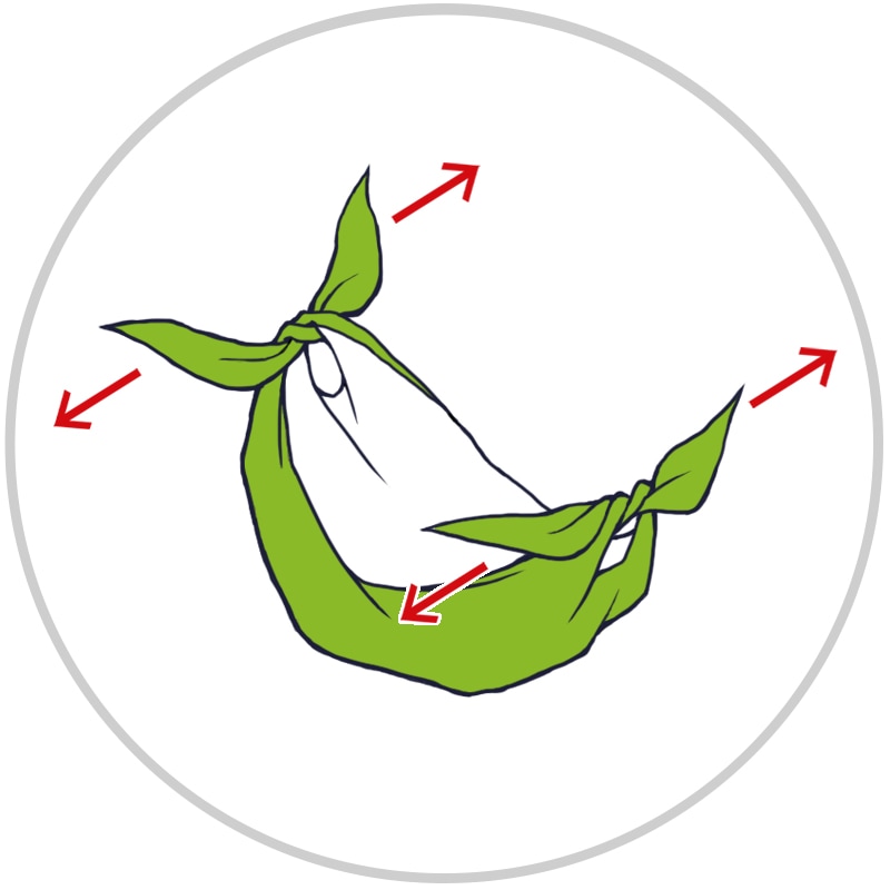 巾着バッグの包み方3