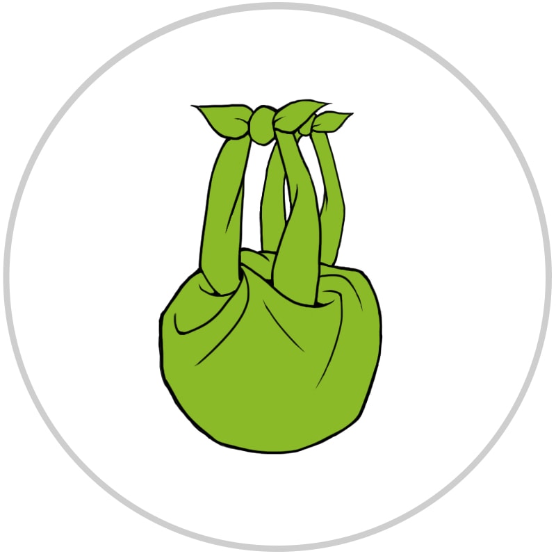 巾着バッグの包み方5