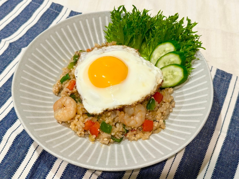 【レシピ紹介】発芽玄米で作る『鶏ひき肉とエビの玄米ナシゴレン』