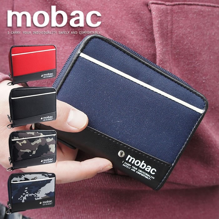 カジュアルなツートンカラーのラウンドファスナー二つ折り財布【mobac active】-e-mono（イーモノ）