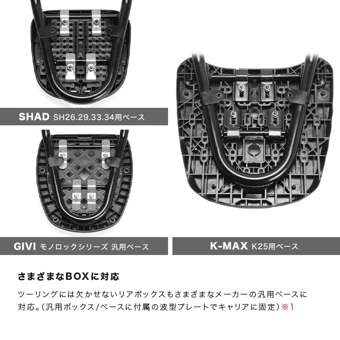 リアボーテ　グラン3点セット SEROW250 DG31J DG17J リアキャリア ブラック+リアボックスセット 30L