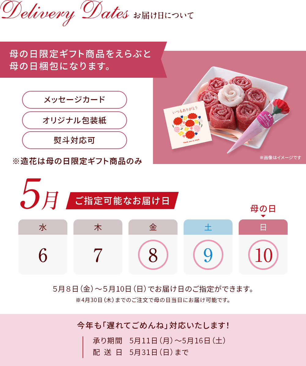 お届け日について