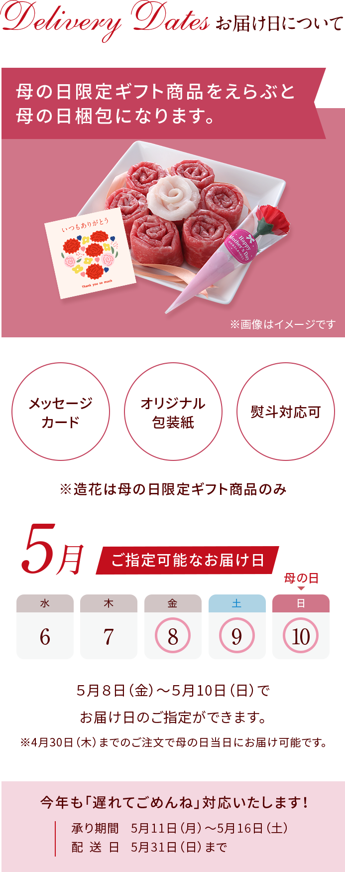 お届け日について