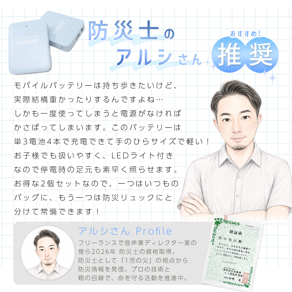 乾電池式モバイルバッテリー 電池充電 2個セット 乾電池式 乾電池