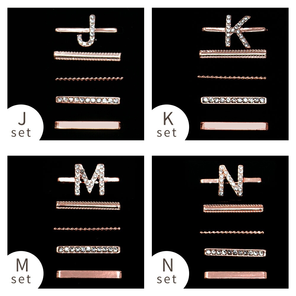 イニシャルチャーム アップルウォッチチャーム 選べる2個セット ローズ