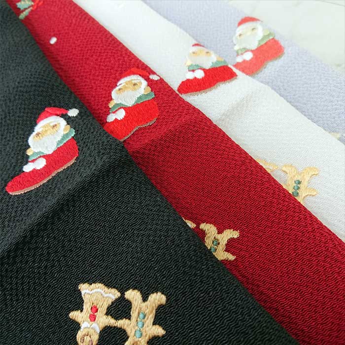 衿秀 公式 帯揚 帯揚げ おびあげ Xmas クリスマス サンタ 正絹 日本製 