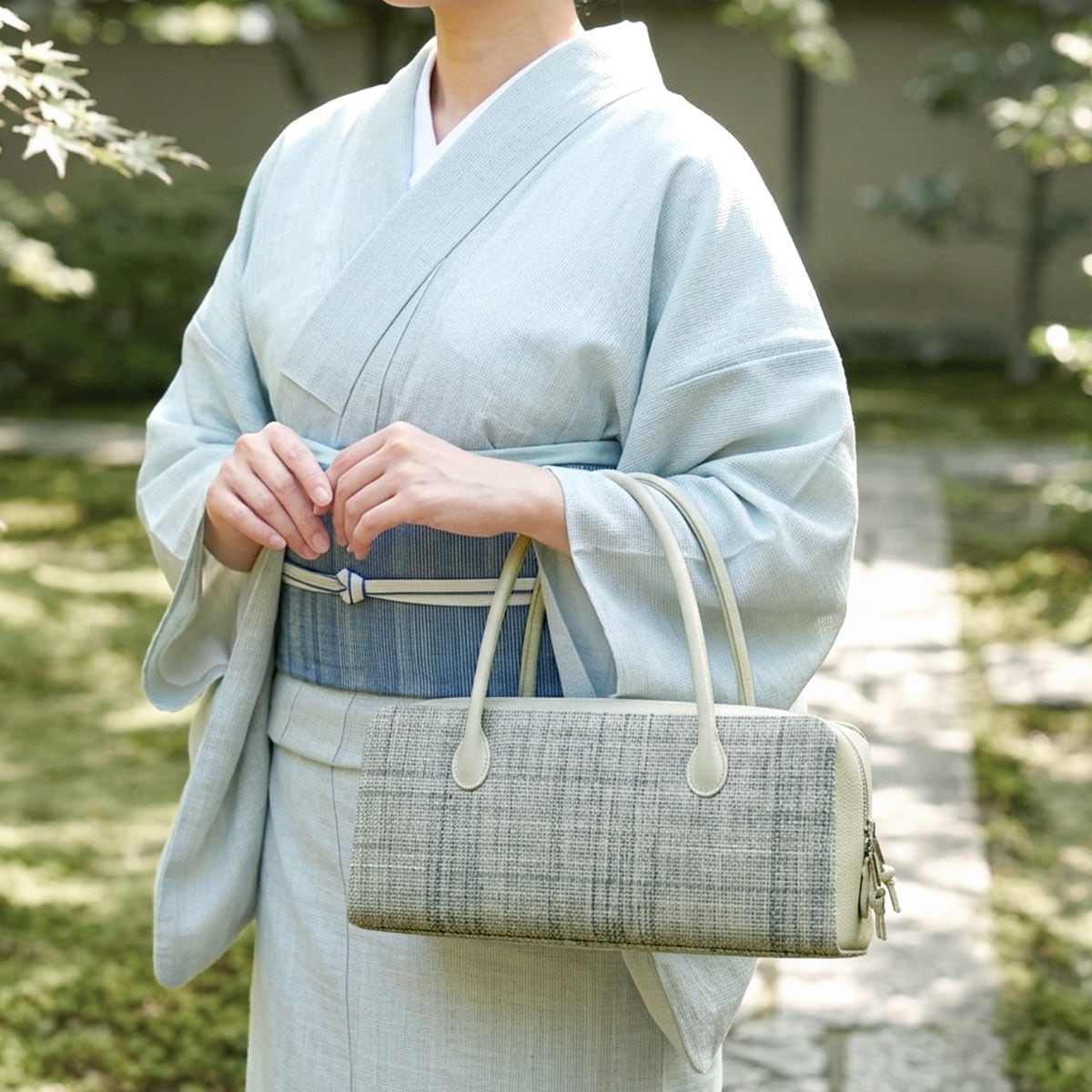襟*な様 デルタ種 まとめ売り 15枚 衿秀 公式 バッグ 日本製 ラフィア 横長利休 グレー 天然素材 牛革