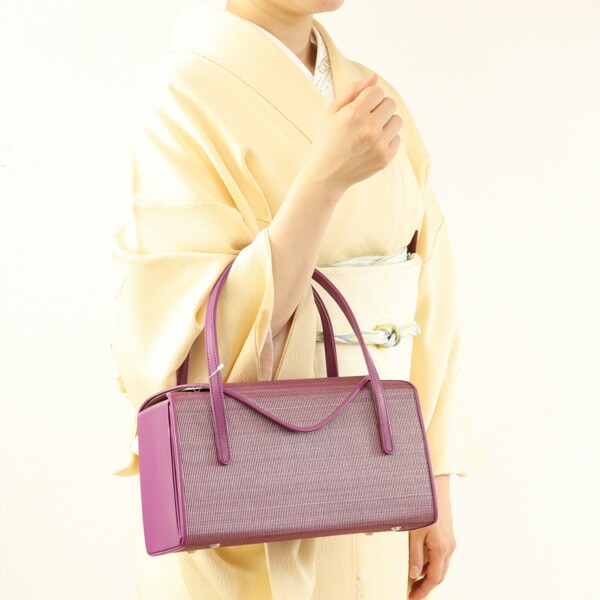 衿秀 公式 バッグ 和装 着物 ばっぐ bag ホースヘア 紫 パープル 日本