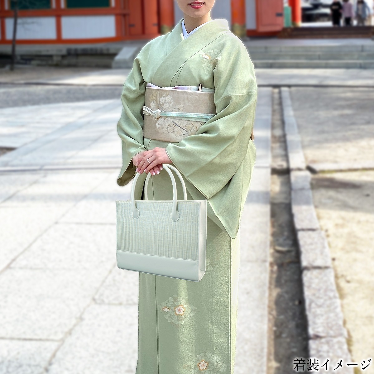 衿秀 公式 バッグ 和装 着物 ばっぐ bag ホースヘア 水色 上品