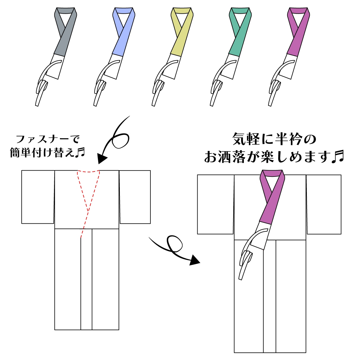 衿秀 公式 別注 反物 き楽っく仕立て 加工 替え袖機能あり