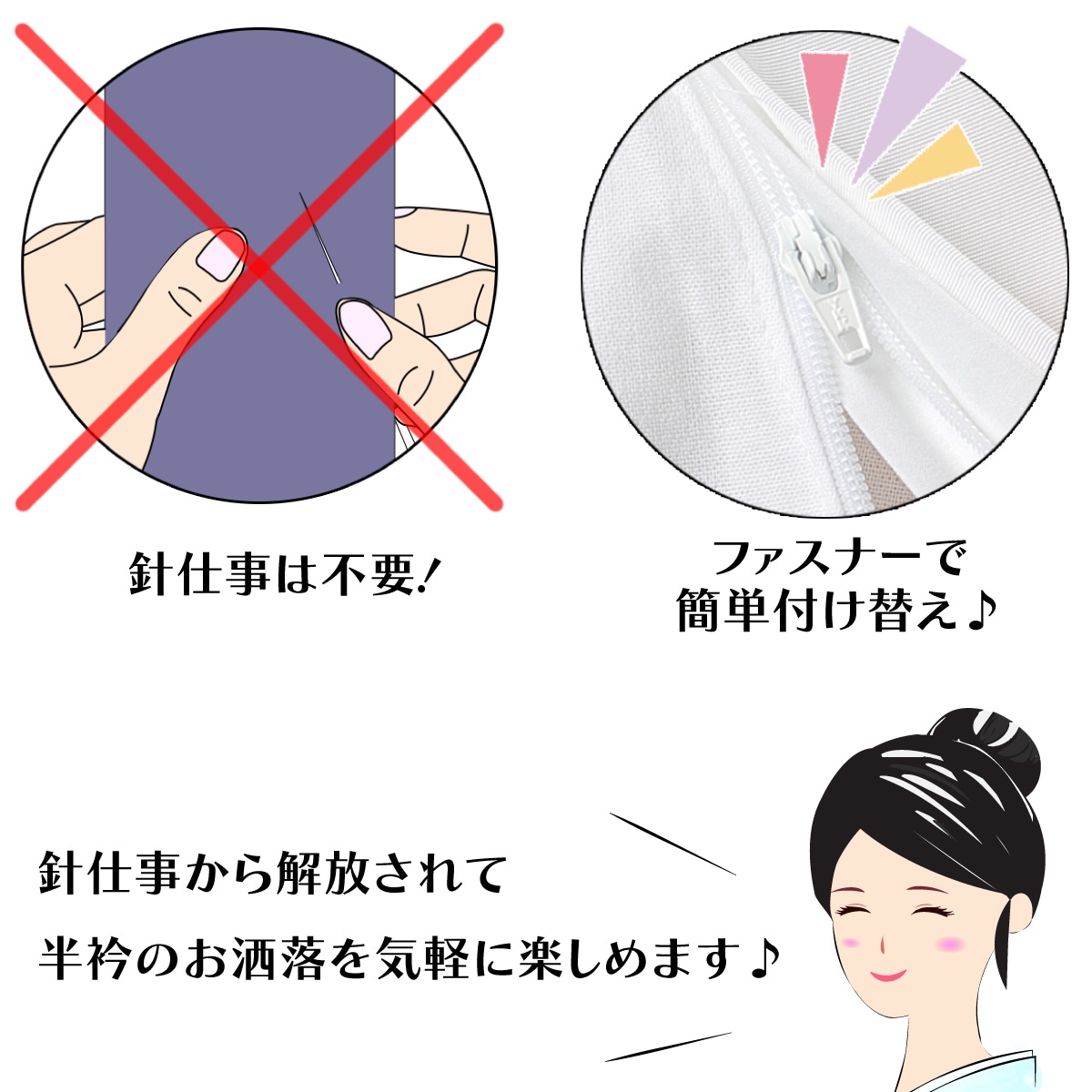 衿秀 公式 別注 反物 き楽っく仕立て 加工 替え袖機能あり ファスナー