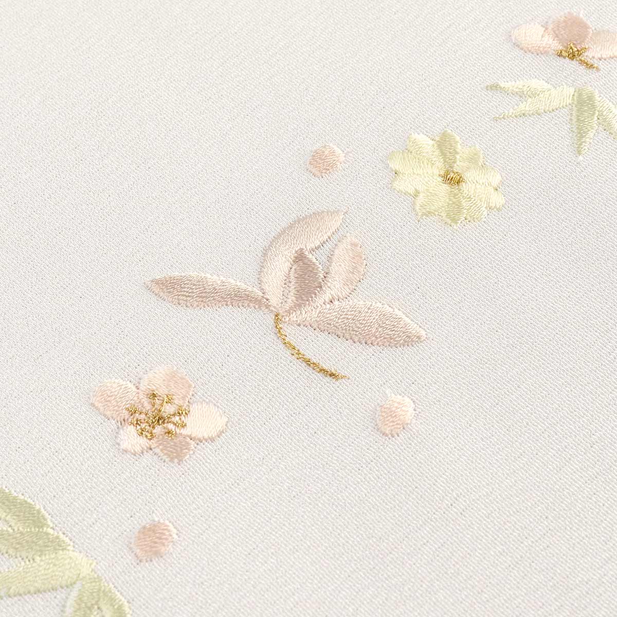 衿秀 公式 半衿 はんえり 刺繍 四君子 花 吉祥紋様 パステルカラー