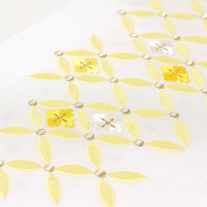 衿秀 公式 半衿 はんえり 刺繍 七宝 花七宝 黄色 かわいい フォーマル