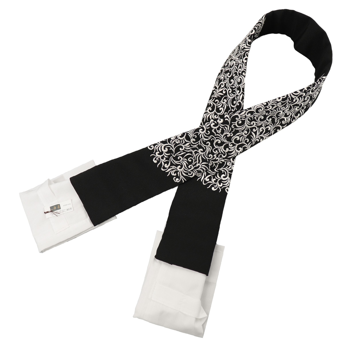 衿秀 公式 き楽っく 替え衿 替衿 かええり 刺繍 唐草 黒地 半衿 はん