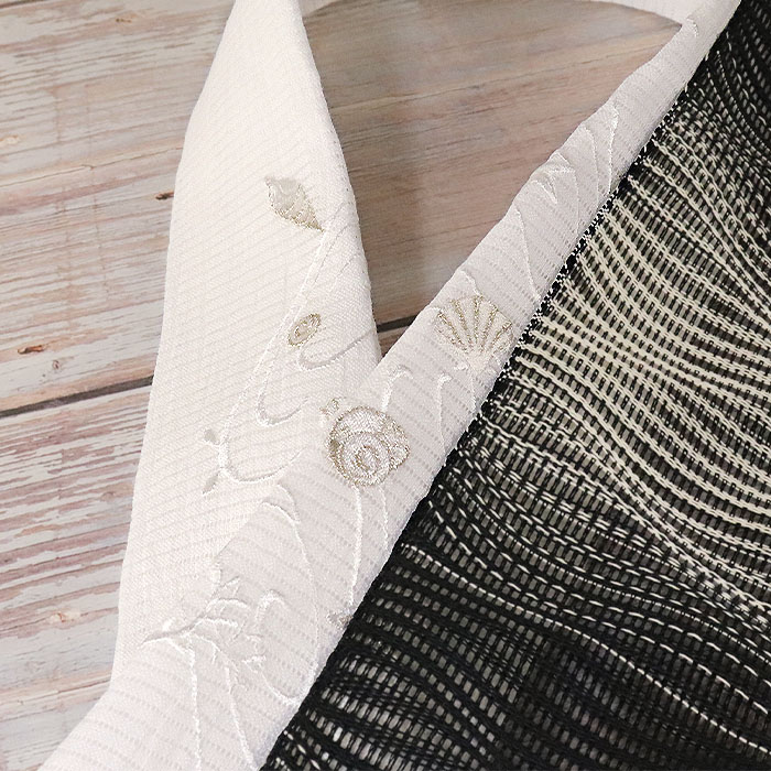衿秀 公式 き楽っく 替え衿 替衿 かええり 夏 絽 刺繍 麻 海 貝殻 銀糸