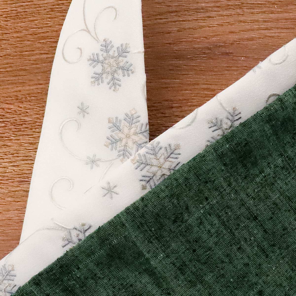 衿秀 公式 き楽っく 替え衿 替衿 かええり 刺繍 雪の結晶 唐草 ブルー