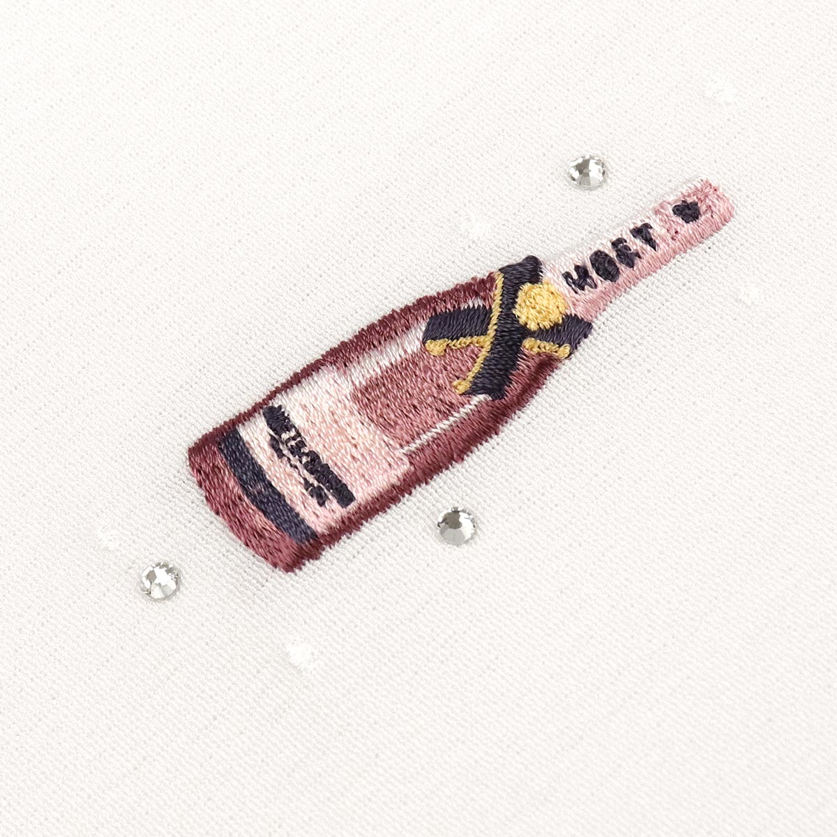 衿秀 公式 き楽っく 替え衿 シャンパン グラス ピンク 刺繍 ワン