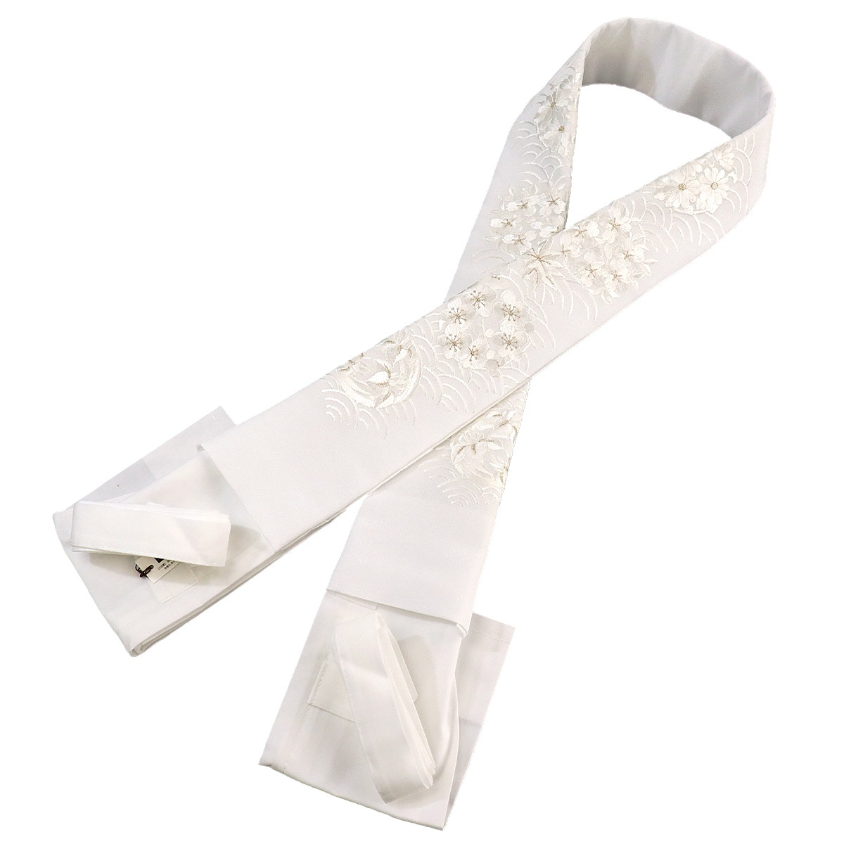 衿秀 公式 き楽っく 替え衿 替衿 かええり 刺繍 青海波 花輪 白銀 半衿