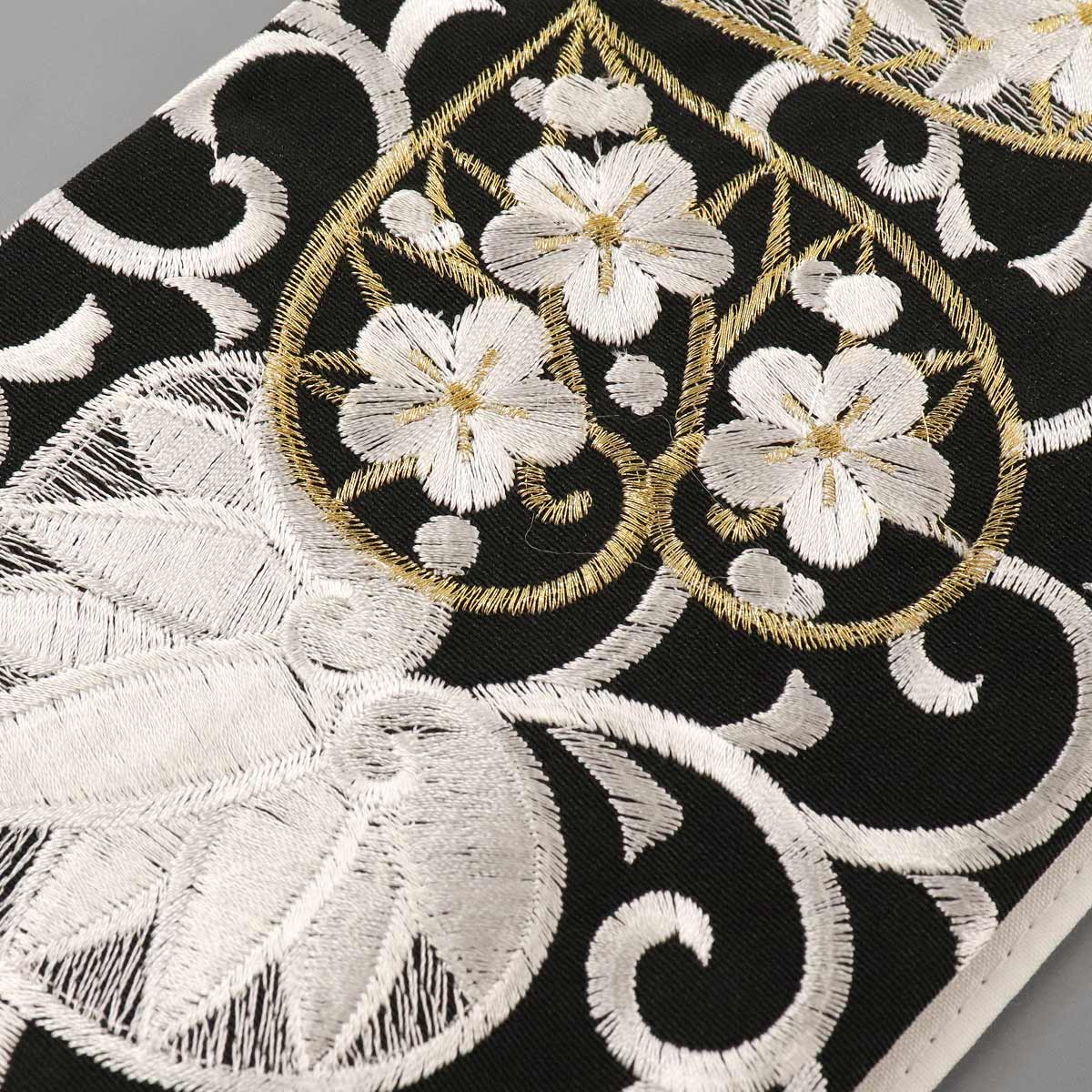 衿秀 公式 き楽っく 替え衿 替衿 かええり 刺繍 葵 黒 ブラック セミ