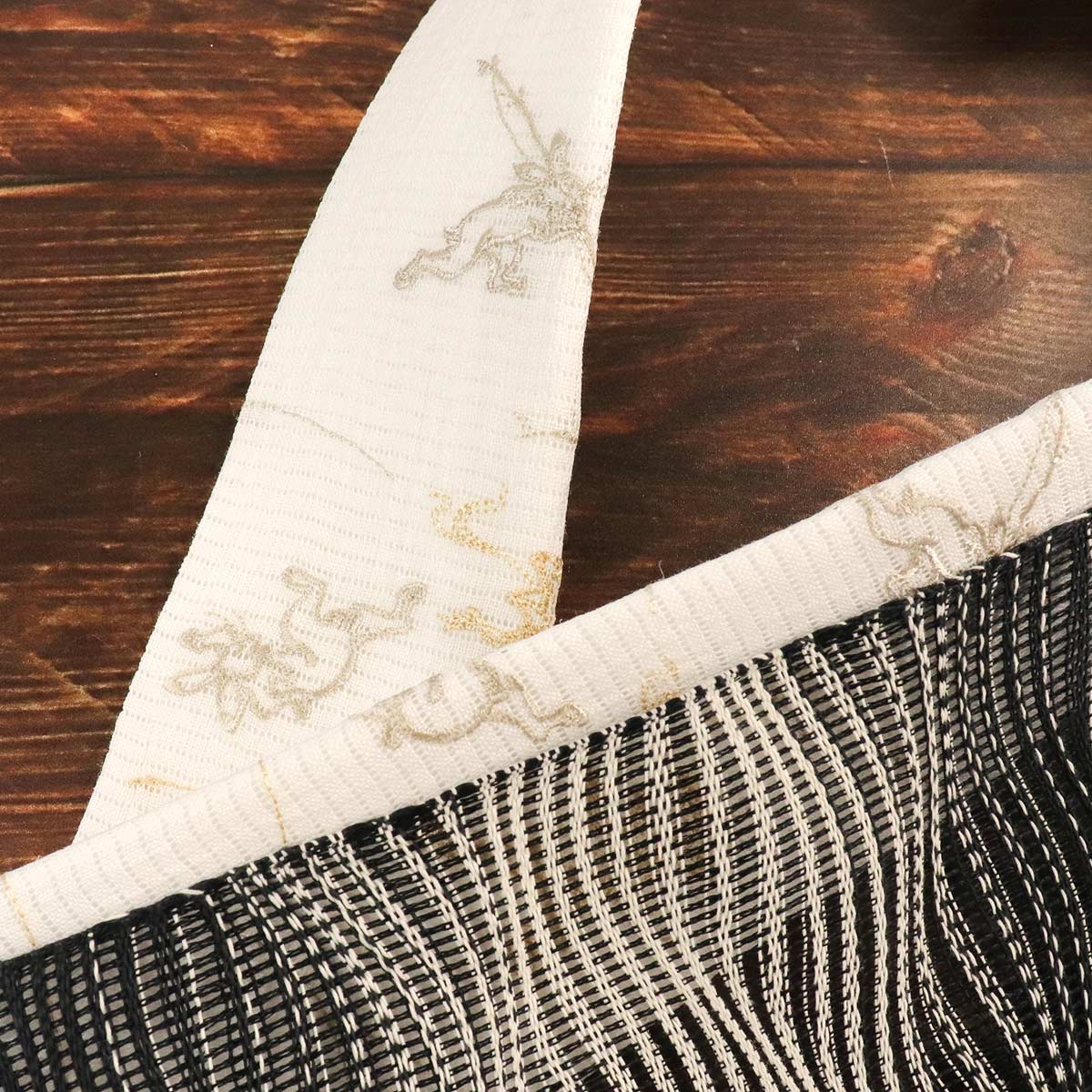衿秀 公式 き楽っく 替え衿 日本製 夏 絽 刺繍 麻 替衿 かええり 鳥獣