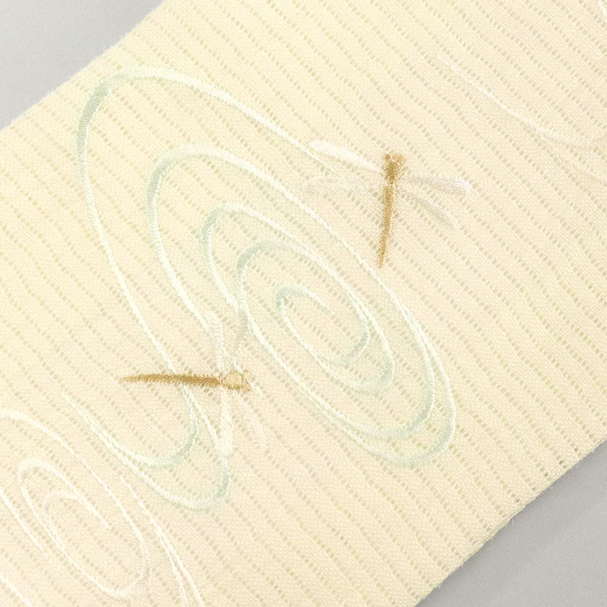 衿秀 公式 き楽っく 替え衿 日本製 夏 絽 刺繍 麻 替衿 かええり 蜻蛉