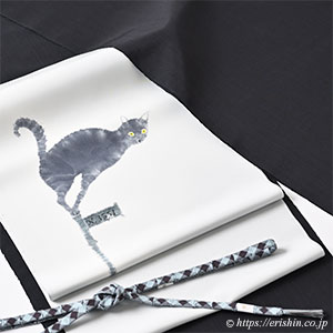 Instagram「旬のお勧めコーディネート（森健持さんの風見猫の染帯に芝崎圭一さんの座繰紬）」