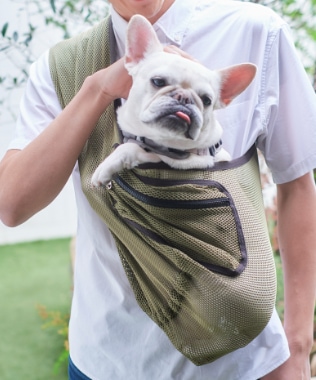 1-15kg対応の夏限定犬用メッシュ抱っこ紐(小型犬・中型犬)メッシュ