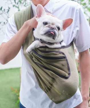 暑い夏の移動に涼しい犬用メッシュスリング 日本で唯一 の犬用ドッグスリング 抱っこ紐 専門ブランド Erva エルバ