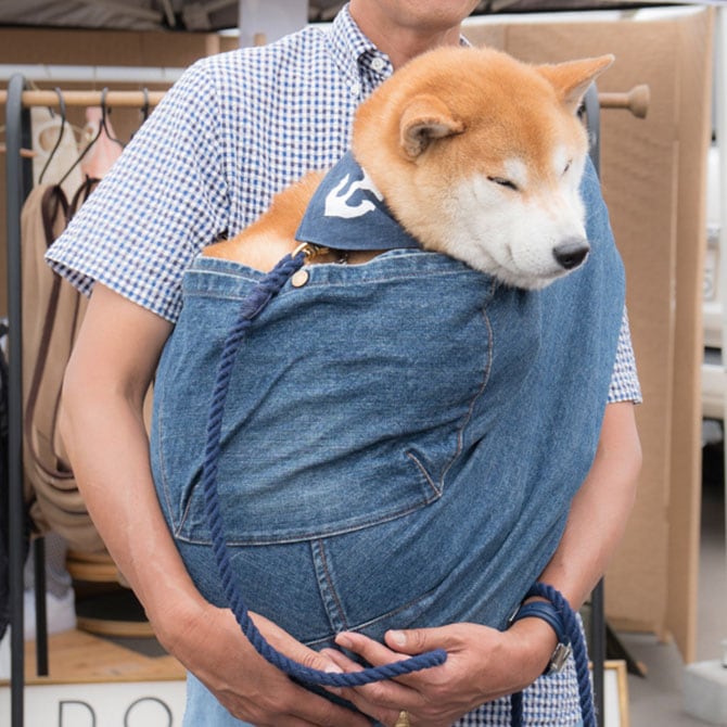 岡山デニムで作った 犬用抱っこ紐はこちら ドッグスリング専門店