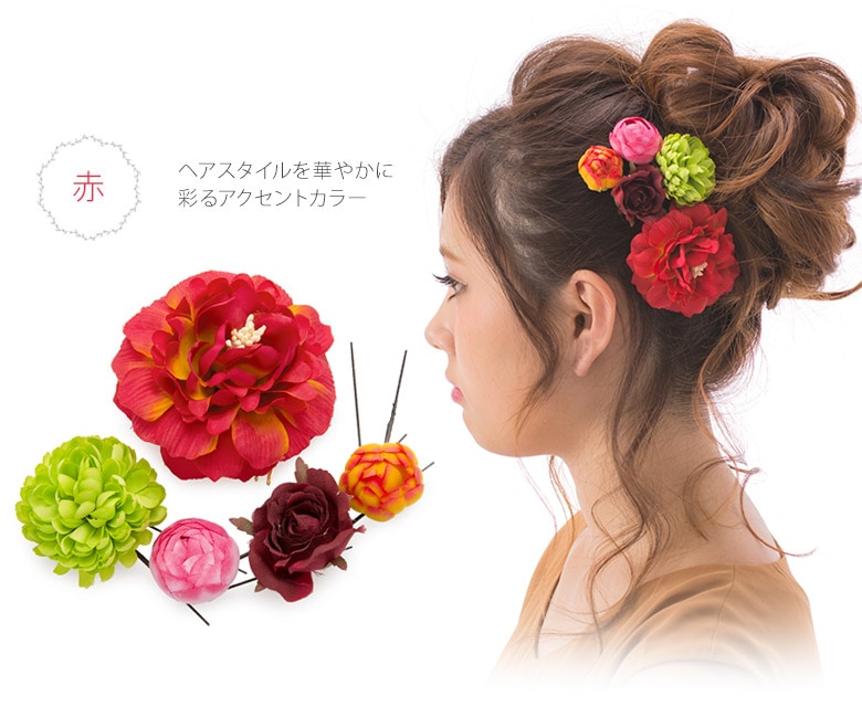 髪飾りセット 花に蕾 中国製 | 髪飾り,小さめ・小花セット | 衣裳