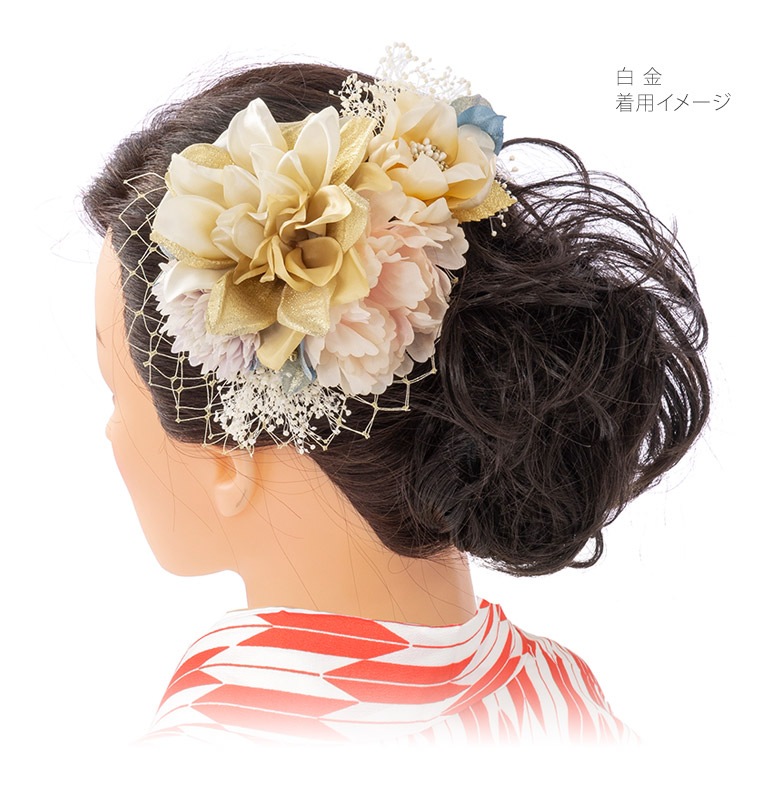 tegara 髪飾り 帯地 2個セット お花 CUCURU - その他