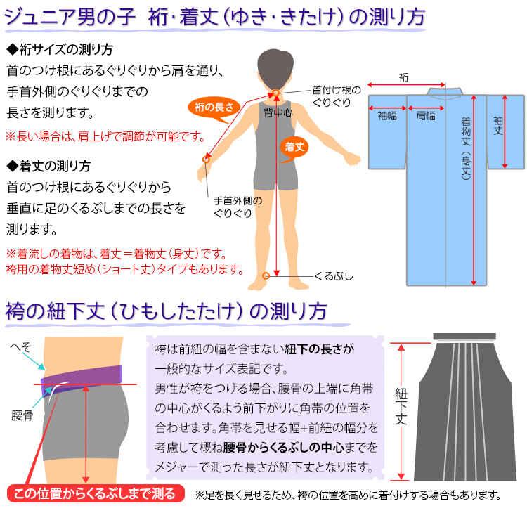 ジュニア裄測り方