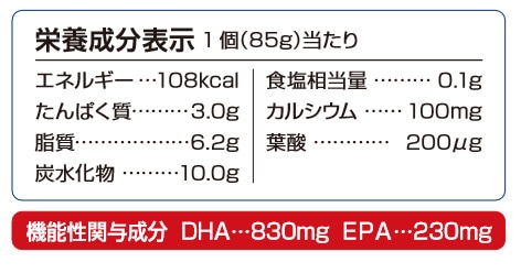 海と牧場の恵みDHAヨーグルトの栄養