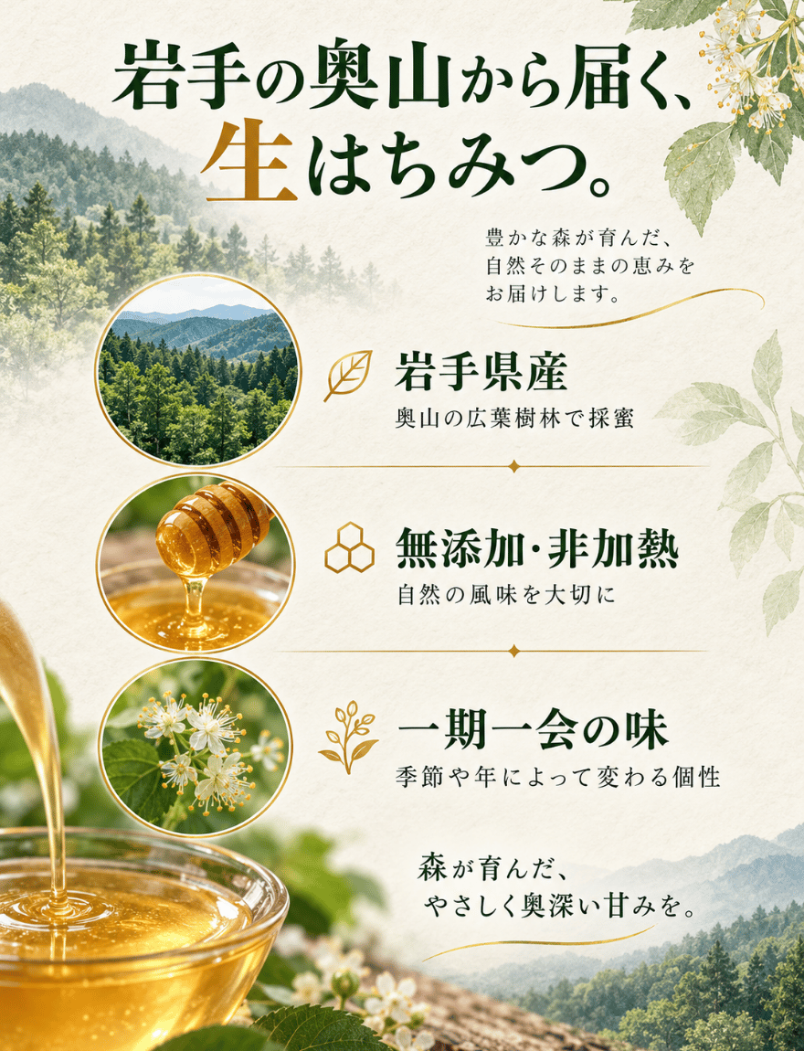 生はちみつ「森の秘蜜」2026ギフトボックス50g3種セット