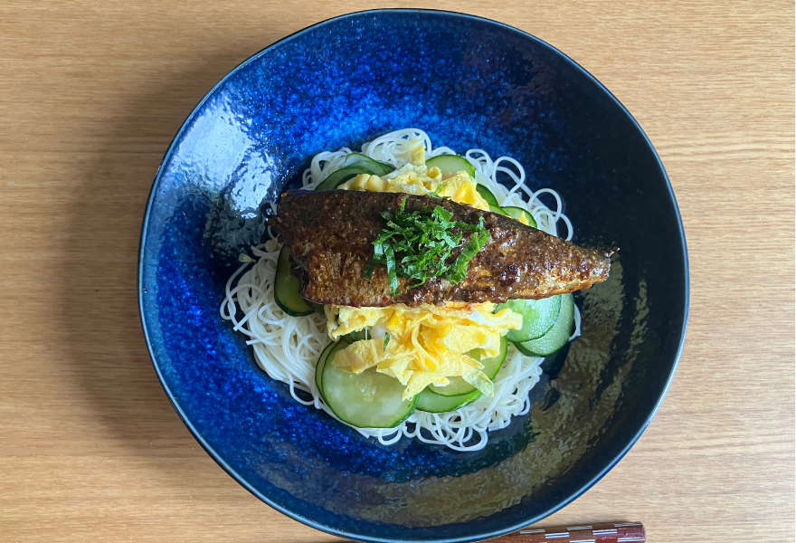 ぬかみそだきいわしのっけそうめん
