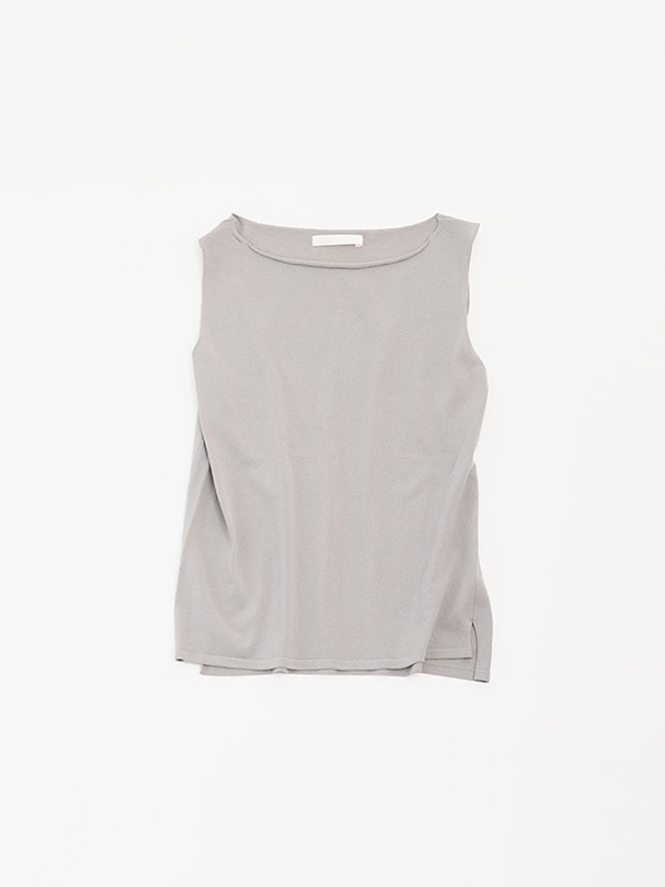 evam eva エヴァムエヴァ コットンスリーブ　M グレージュ　タンクトップ evam eva｜cotton sleeveless｜ladies',tops