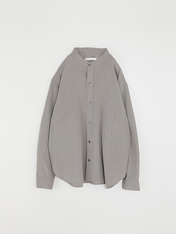 evam eva｜linen washi band collar shirt [men's]｜men's