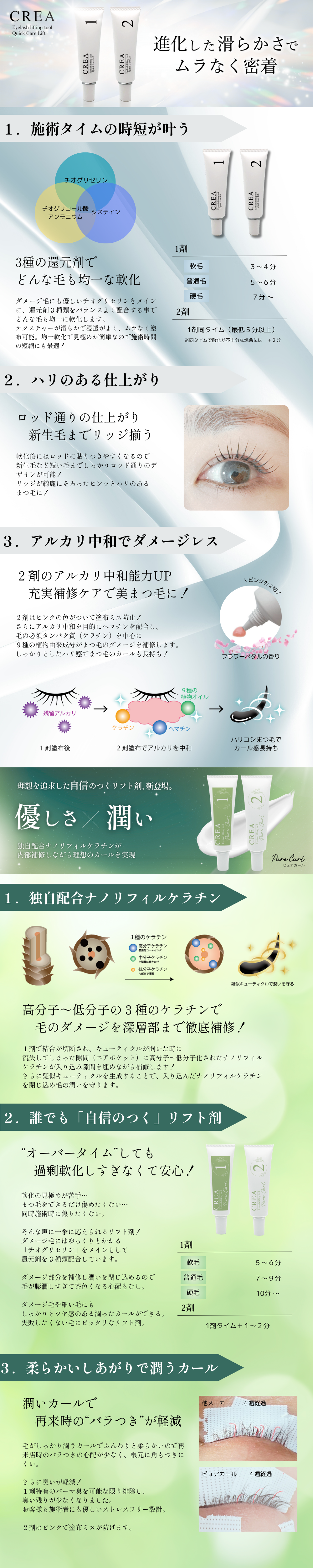 美品　タカラ製　クリエ（CREA) CREA】クイックケアリフト 2剤 | ラッシュリフト,リフト剤 | Belle