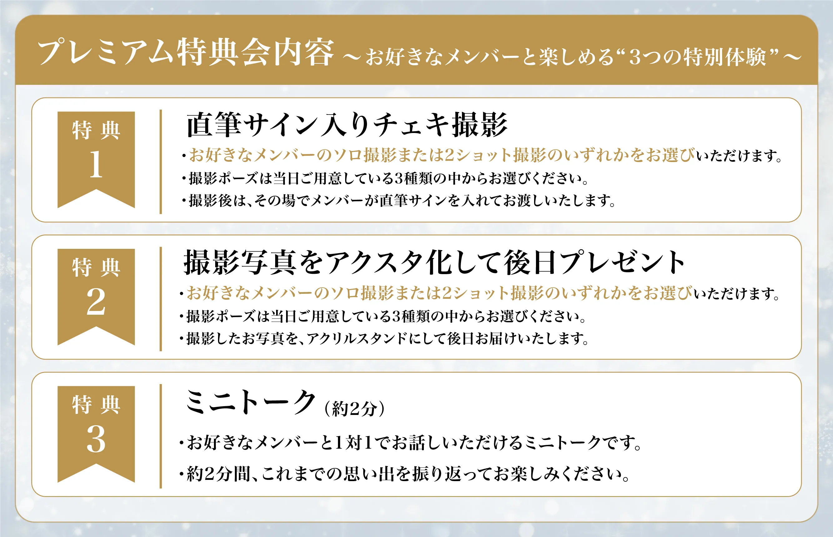 プレミアム特典会内容