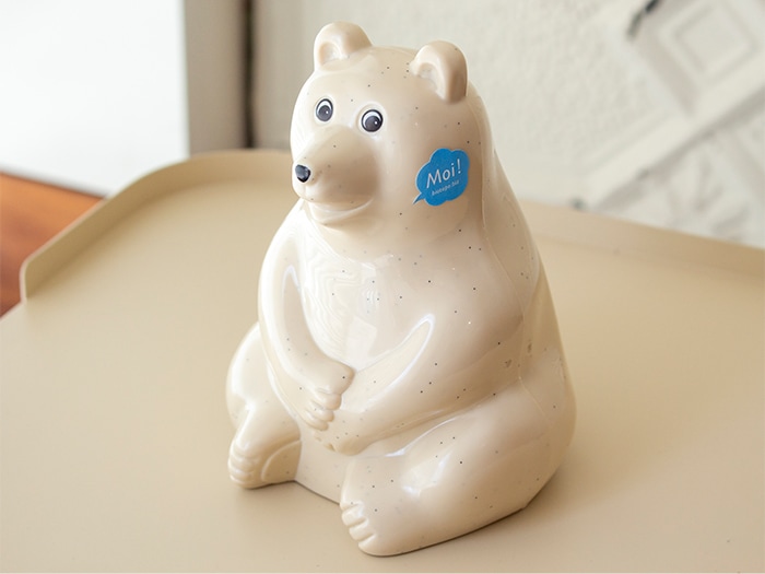 しろくま貯金箱 2026 マフラー付き 黒×白ボーダー 限定 シロクマ貯金箱 北欧 フィンランド  Polar Bear Money Box
